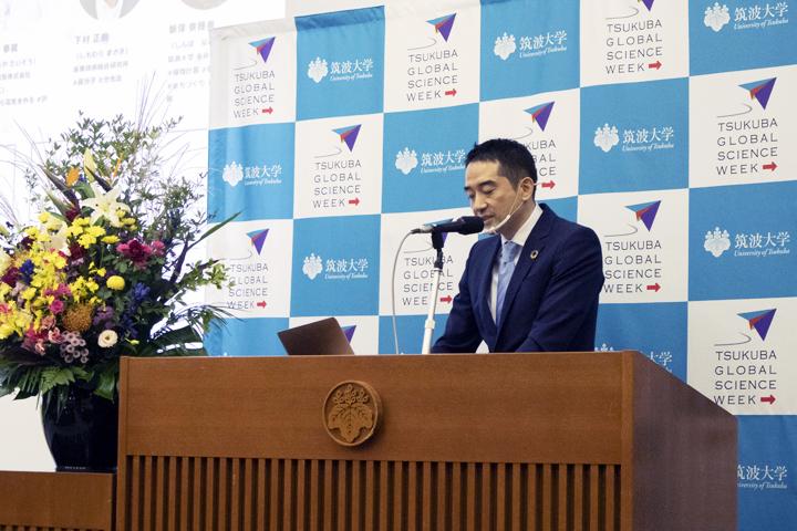 （つくば市の五十嵐立青市長による話題提供）