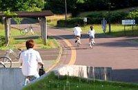 students biking