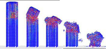 高層建物の火災崩落シミュレーション