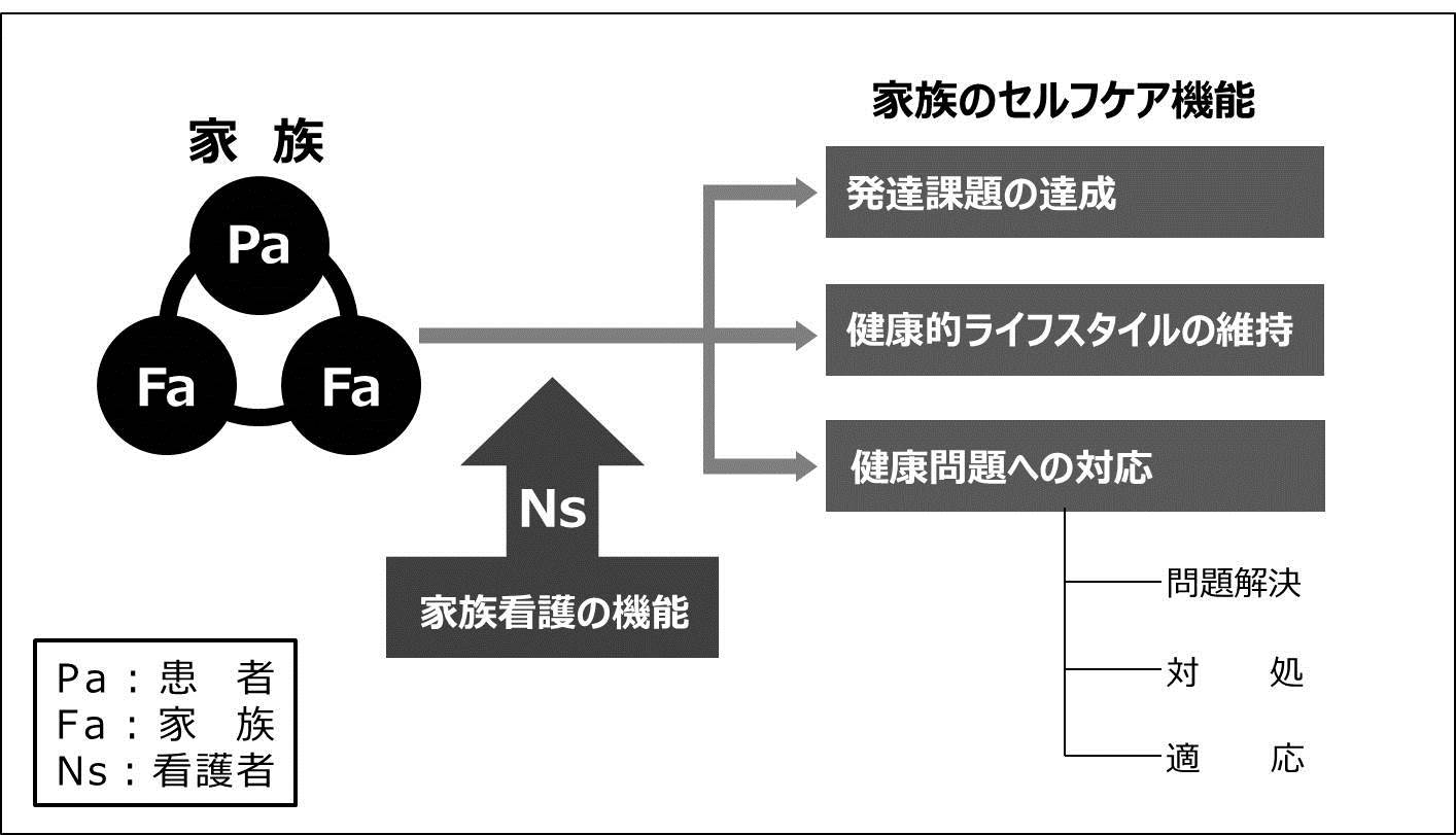 図１　家族のセルフケア機能に働きかける看護介入・援助モデル